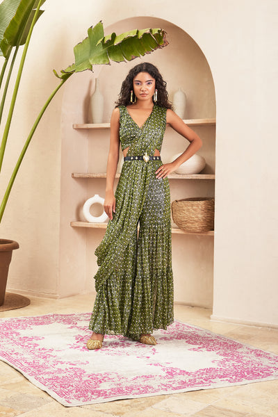 Papa dont preach Freyah Black Sharara Sari Set indian designer wear online shopping melange singapore 