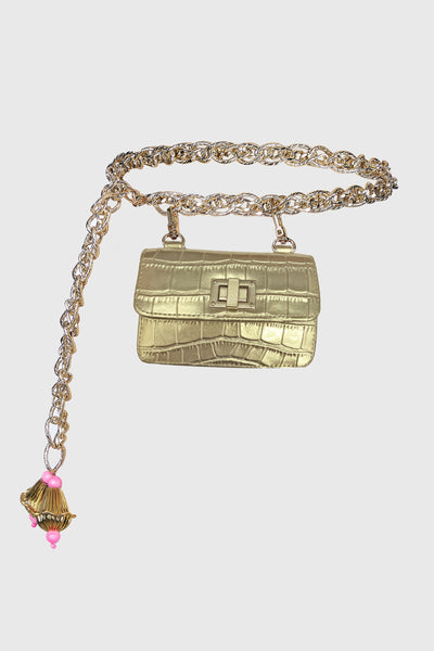 Papa Dont Preach Accessories Gold Chain Link Belt Bag indian designer wear online shopping melange singapore 