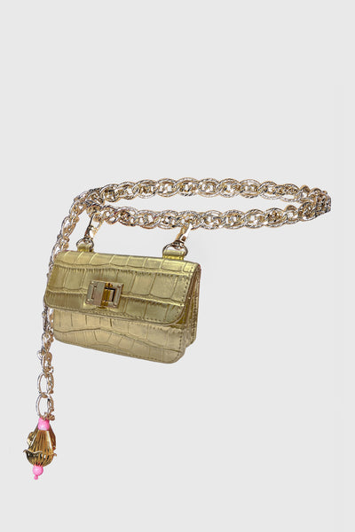 Papa Dont Preach Accessories Gold Chain Link Belt Bag indian designer wear online shopping melange singapore 