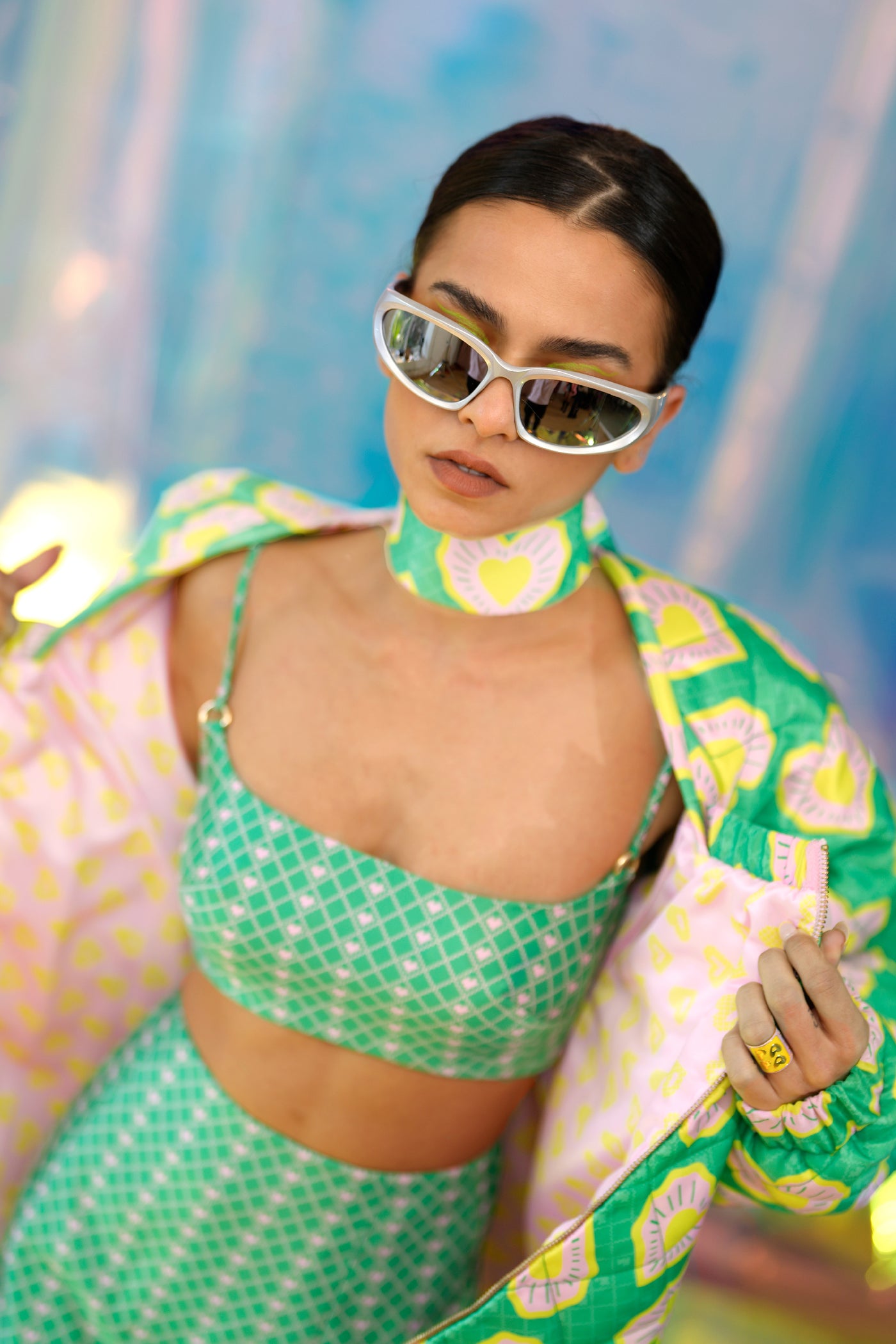 Papa dont preach Green Bralette In Pixie indian designer wear online shopping melange singapore 