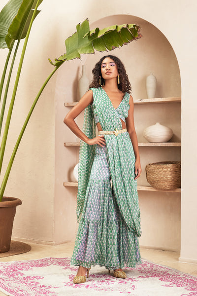 Papa dont preach Hayley Lilac Sharara Sari Set indian designer wear online shopping melange singapore 