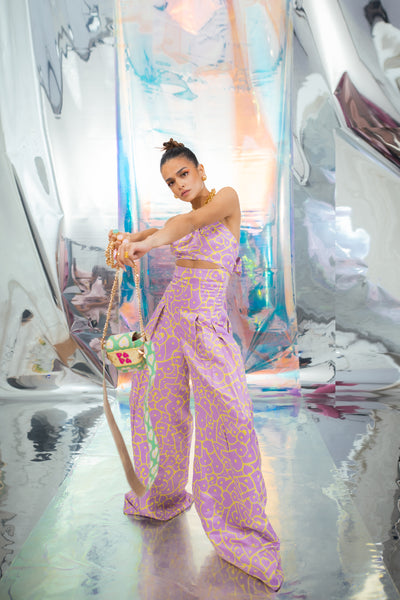 Papa dont preach Lilac Jumpsuit In Papa's Driving Me Crazy indian designer wear online shopping melange singapore 