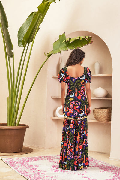 Papa dont preach Madelyn Black Tunic And Sharara Pant Set indian designer wear online shopping melange singapore 