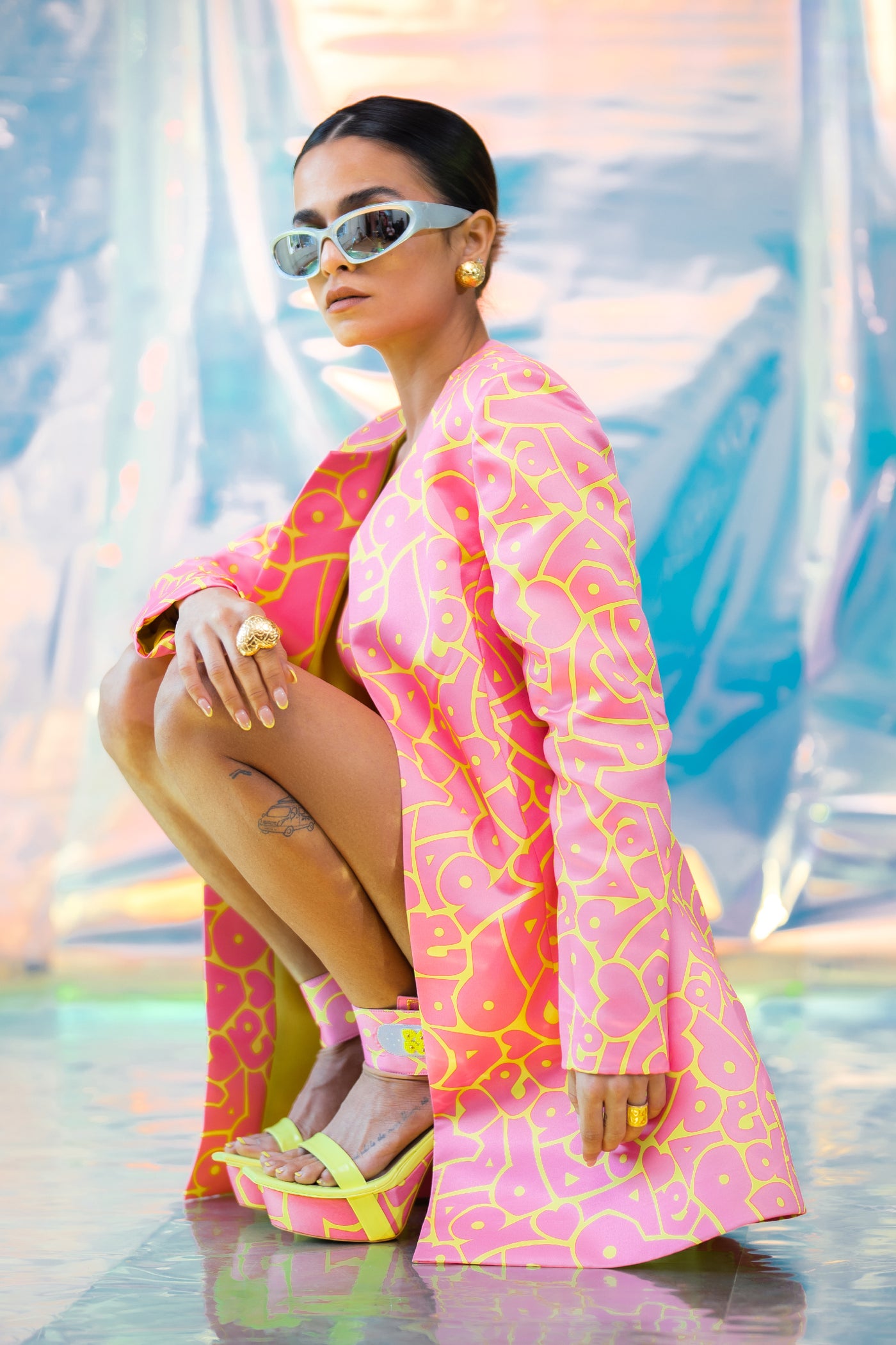 Papa dont preach Pink Jacket In Papa's Driving Me Crazy indian designer wear online shopping melange singapore 