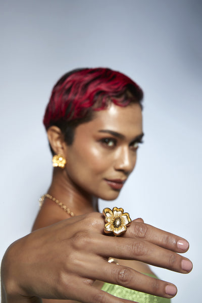 Papa Dont Preach Sapphic Gold Ring indian designer wear online shopping melange singapore