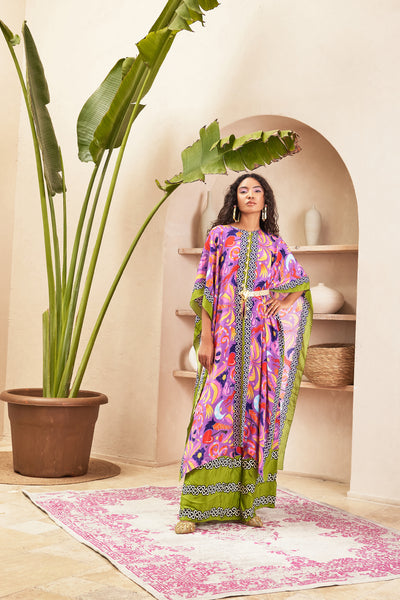 Papa dont preach Sylvia Lilac Kaftan Top And Pant Set indian designer wear online shopping melange singapore 