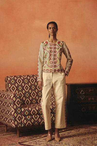 Pooja Rajgarhia Gupta Biege Denims indian designer wear online shopping melange singapore 