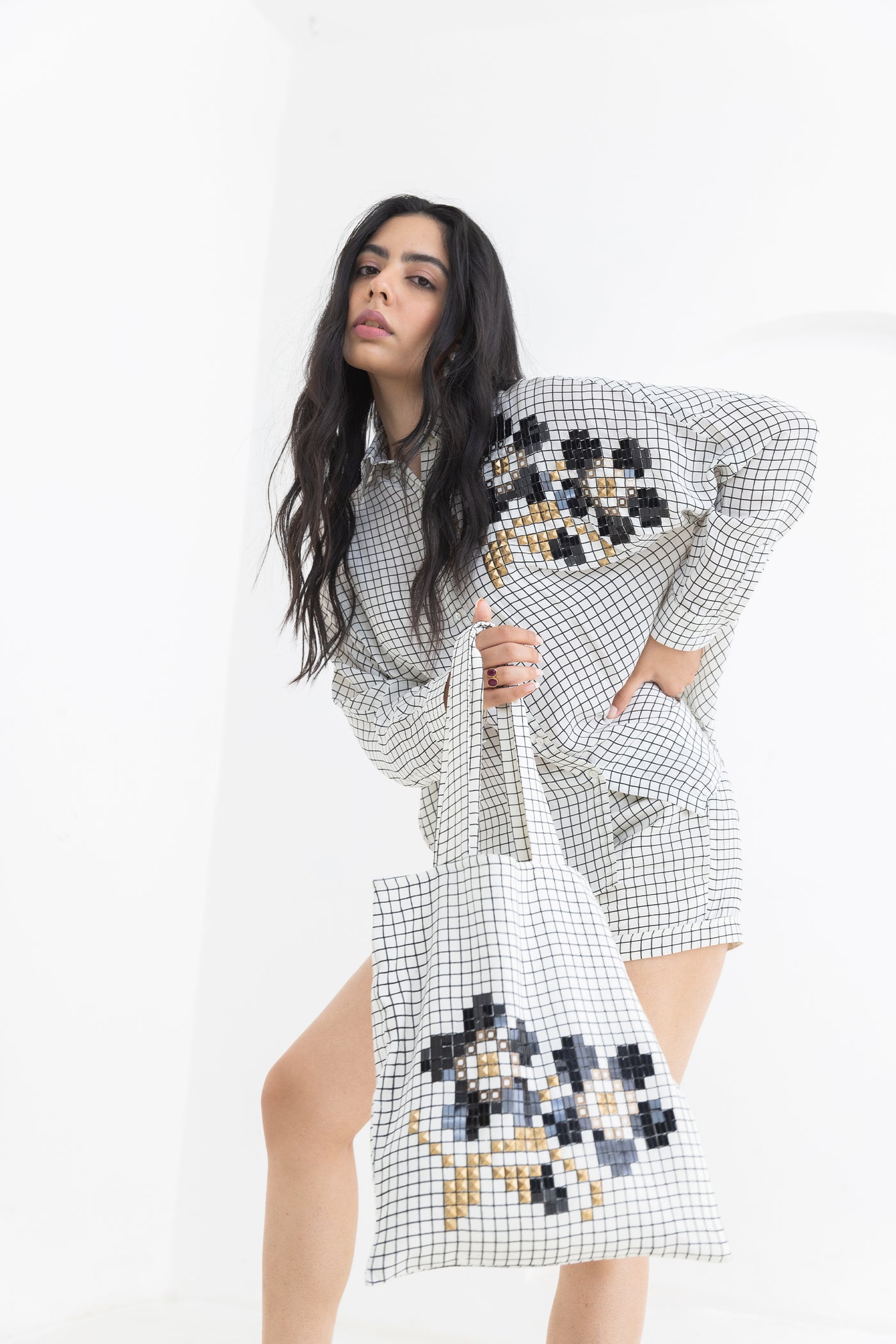 Pooja Rajgarhia Gupta Black Flower Kimino Co-ord indian designer wear online shopping melange singapore