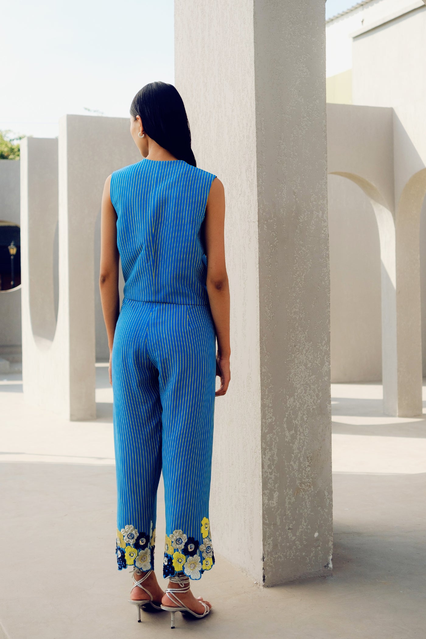 Pooja Rajgarhia Gupta Blue Margot Co-ord indian designer wear online shopping melange singapore