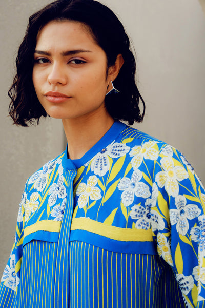 Pooja Rajgarhia Gupta Blue Print Plau Track Suit indian designer wear online shopping melange singapore