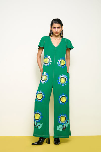 Pooja Rajgarhia Gupta Green Wilding Jumper indian designer wear online shopping melange singapore