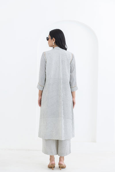 Pooja Rajgarhia Gupta Grid Jacket Set indian designer wear online shopping melange singapore