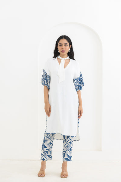Pooja Rajgarhia Gupta Ivory Frill Kurta Co-ord indian designer wear online shopping melange singapore