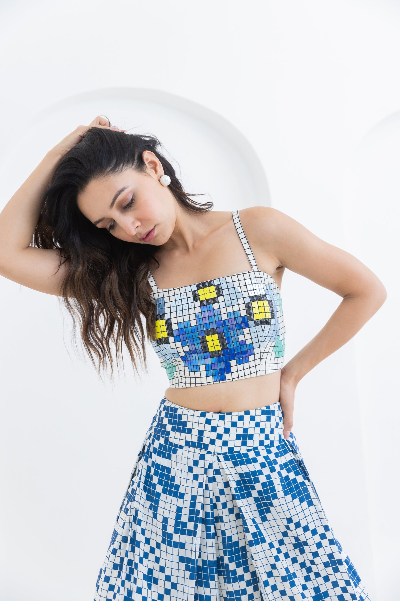 Pooja Rajgarhia Gupta Matrix Box Pleat indian designer wear online shopping melange singapore
