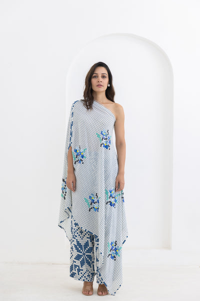 Pooja Rajgarhia Gupta Matrix One Shoulder indian designer wear online shopping melange singapore