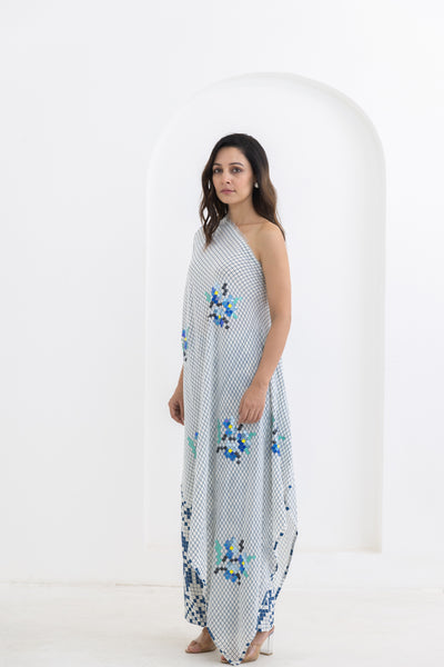 Pooja Rajgarhia Gupta Matrix One Shoulder indian designer wear online shopping melange singapore