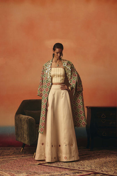 Pooja Rajgarhia Gupta Mayuri Jacket Set indian designer wear online shopping melange singapore