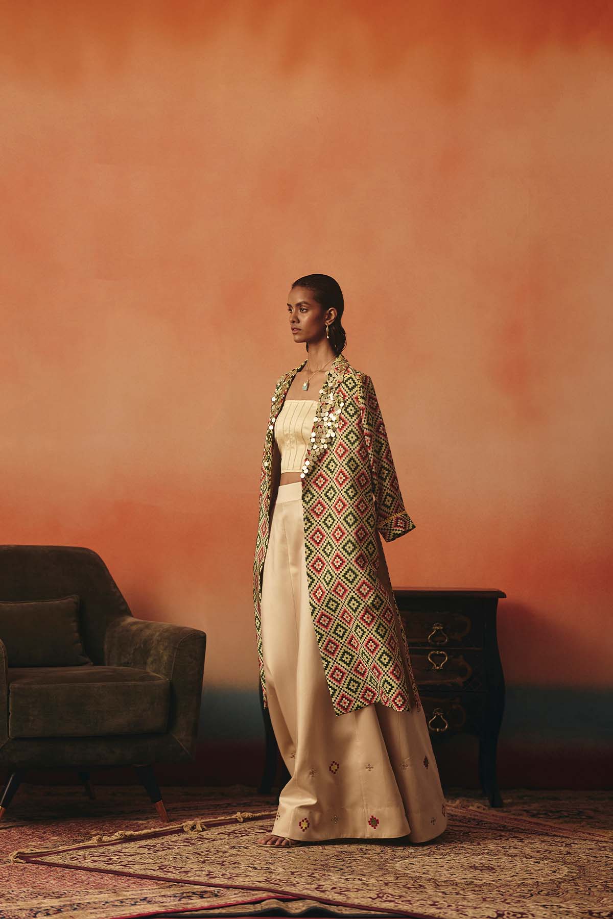 Pooja Rajgarhia Gupta Mayuri Jacket Set indian designer wear online shopping melange singapore