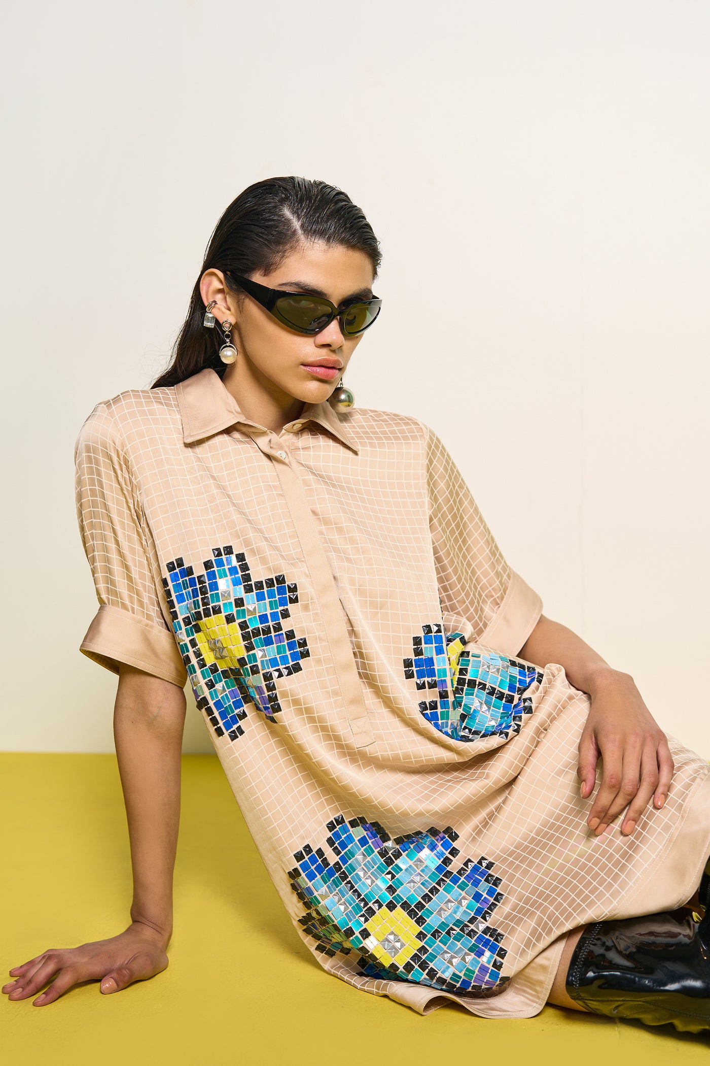 Pooja Rajgarhia Gupta Nude Dress indian designer wear online shopping melange singapore