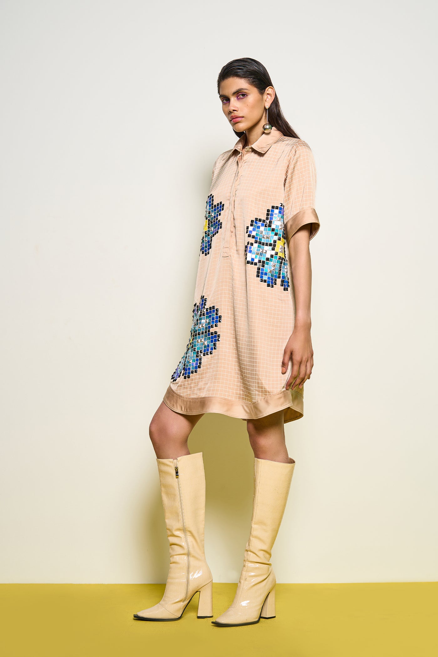 Pooja Rajgarhia Gupta Nude Dress indian designer wear online shopping melange singapore