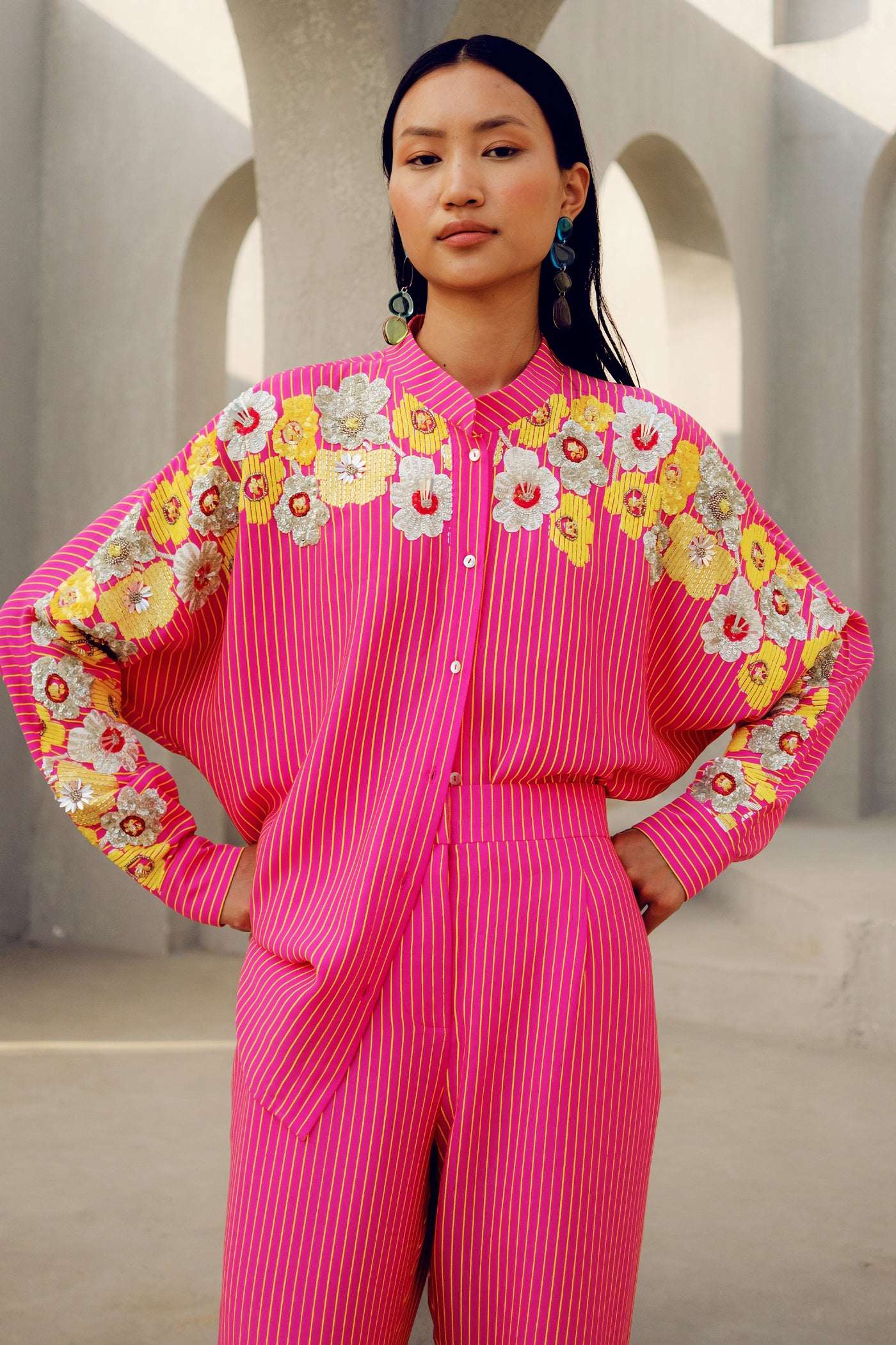 Pooja Rajgarhia Gupta Pink Chole Kimono indian designer wear online shopping melange singapore
