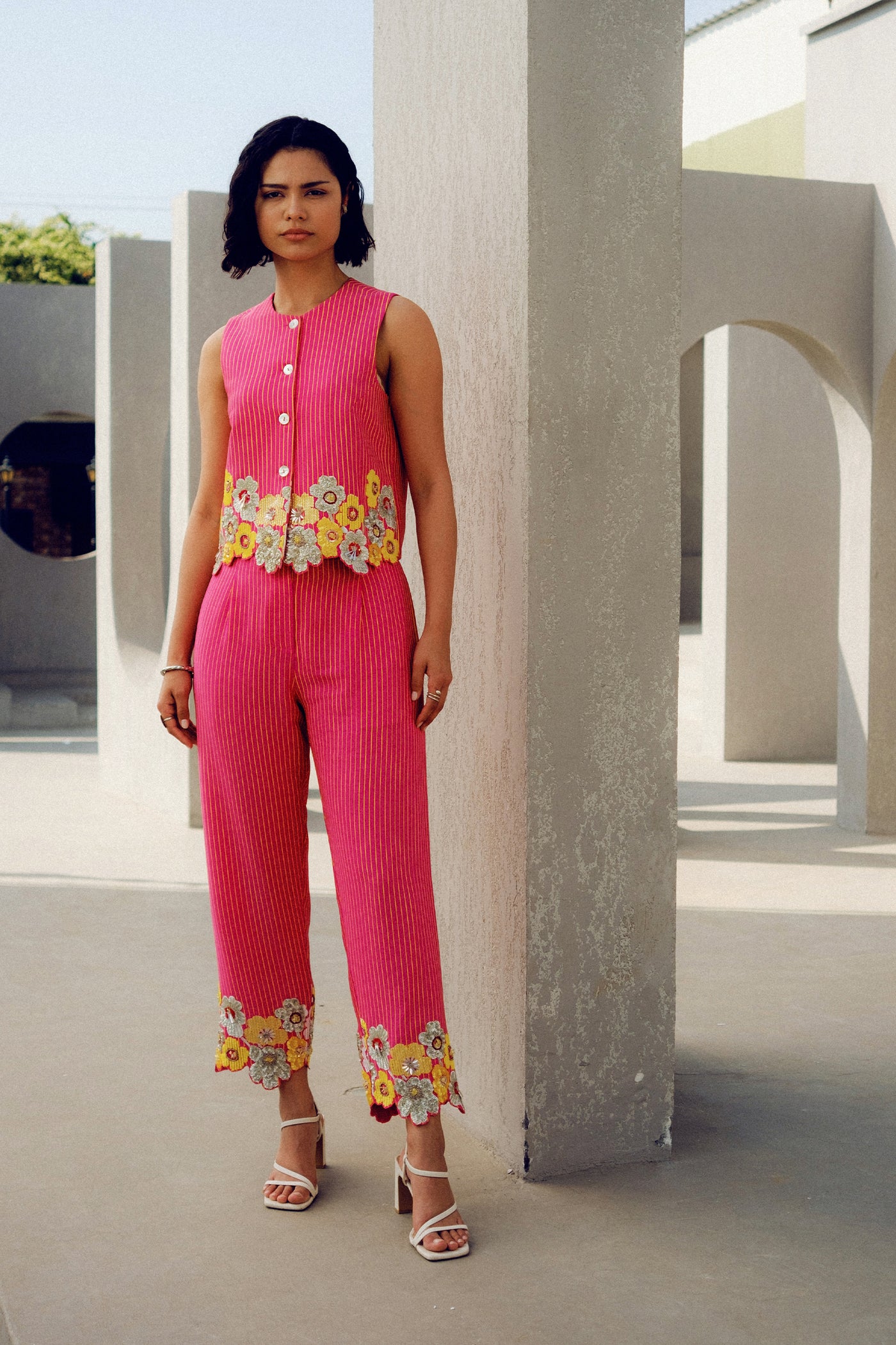 Pooja Rajgarhia Gupta Pink Chole Pants indian designer wear online shopping melange singapore