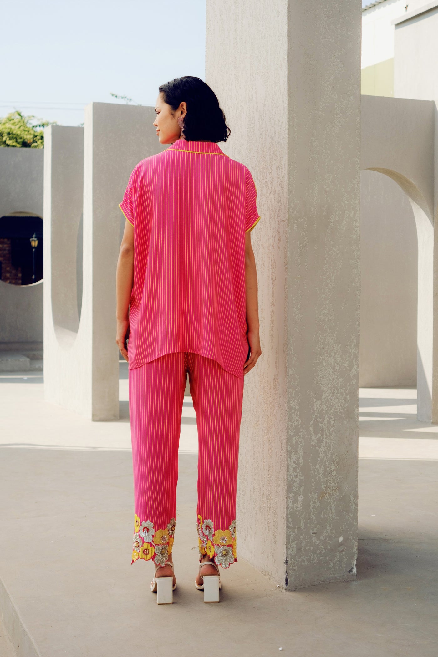 Pooja Rajgarhia Gupta Pink Sylvie Shirt indian designer wear online shopping melange singapore