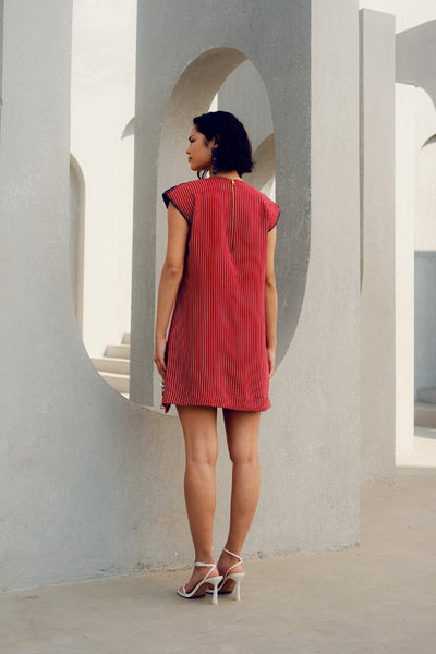 Pooja Rajgarhia Gupta Red Caroline Power Dress indian designer wear online shopping melange singapore