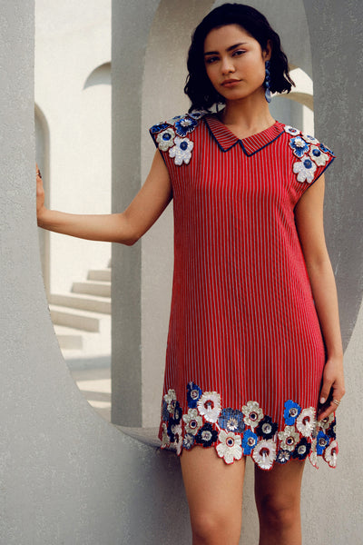 Pooja Rajgarhia Gupta Red Caroline Power Dress indian designer wear online shopping melange singapore