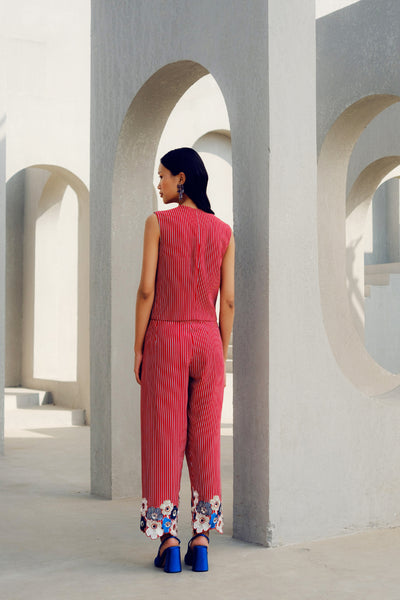 Pooja Rajgarhia Gupta Red Chloe Pants indian designer wear online shopping melange singapore