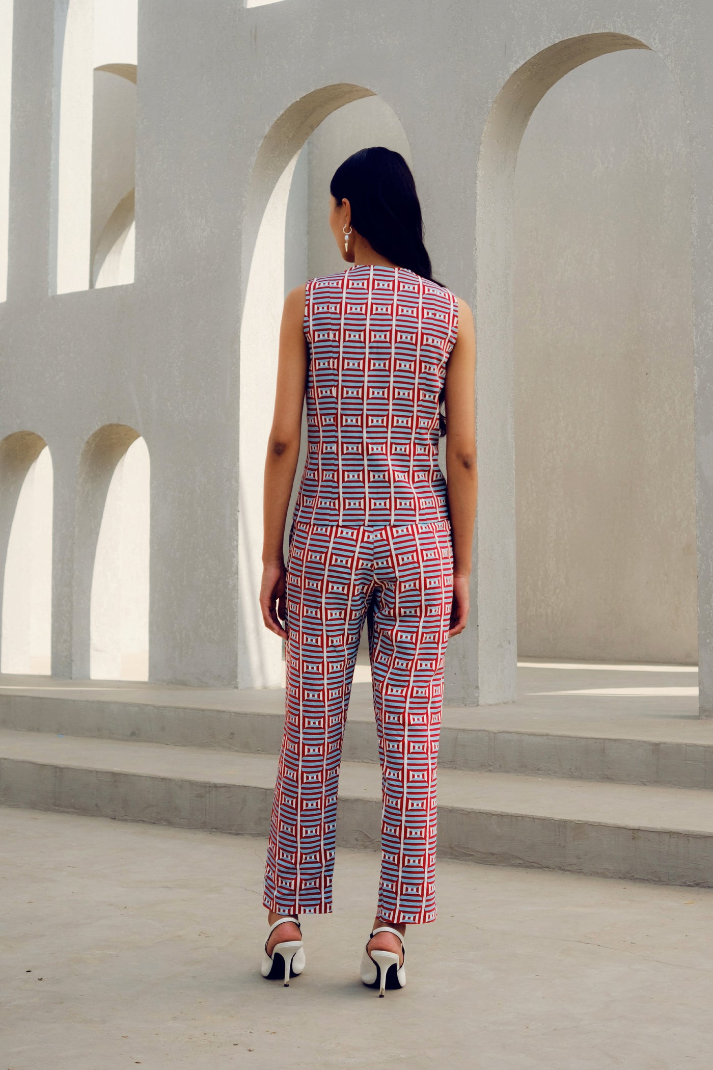 Pooja Rajgarhia Gupta Red Claire Jacket Set indian designer wear online shopping melange singapore