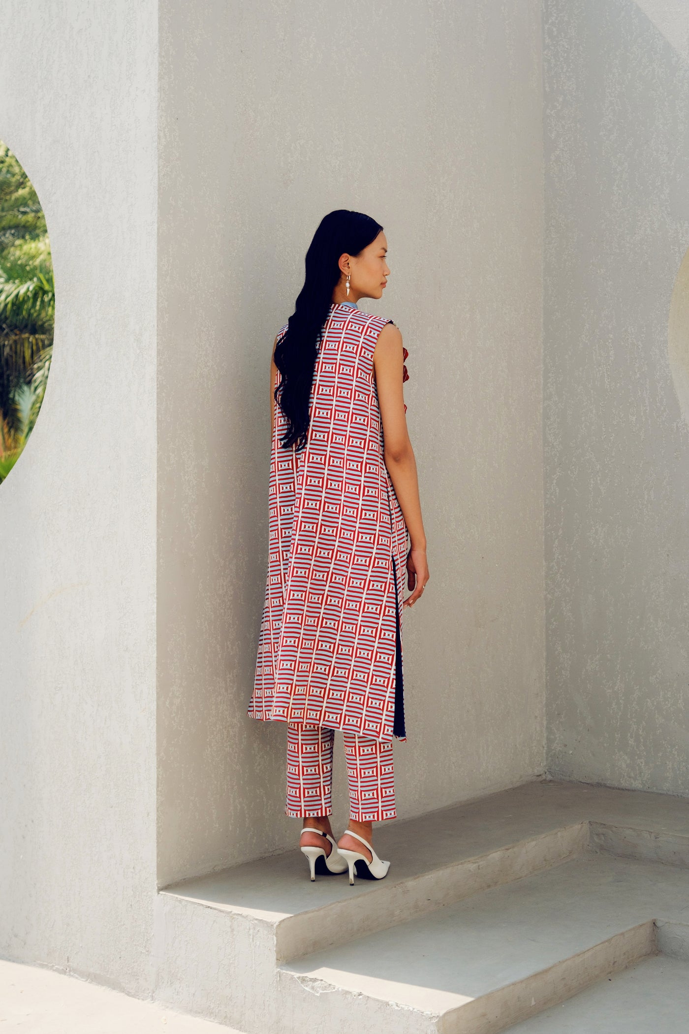 Pooja Rajgarhia Gupta Red Fleur Jacket Set indian designer wear online shopping melange singapore