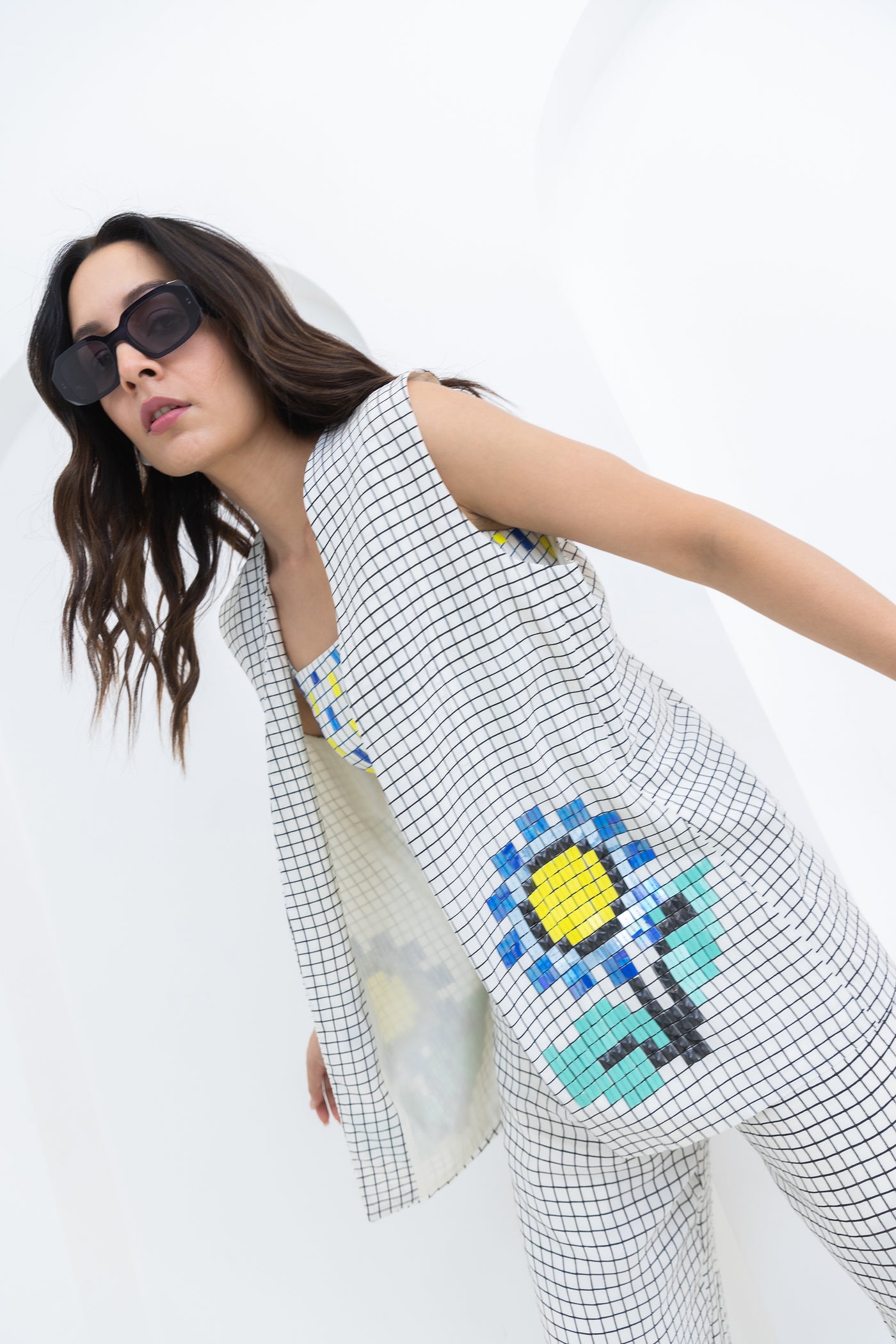 Pooja Rajgarhia Gupta Sunflower Jacekt Set indian designer wear online shopping melange singapore