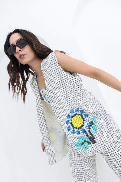 Pooja Rajgarhia Gupta Sunflower Jacekt Set indian designer wear online shopping melange singapore