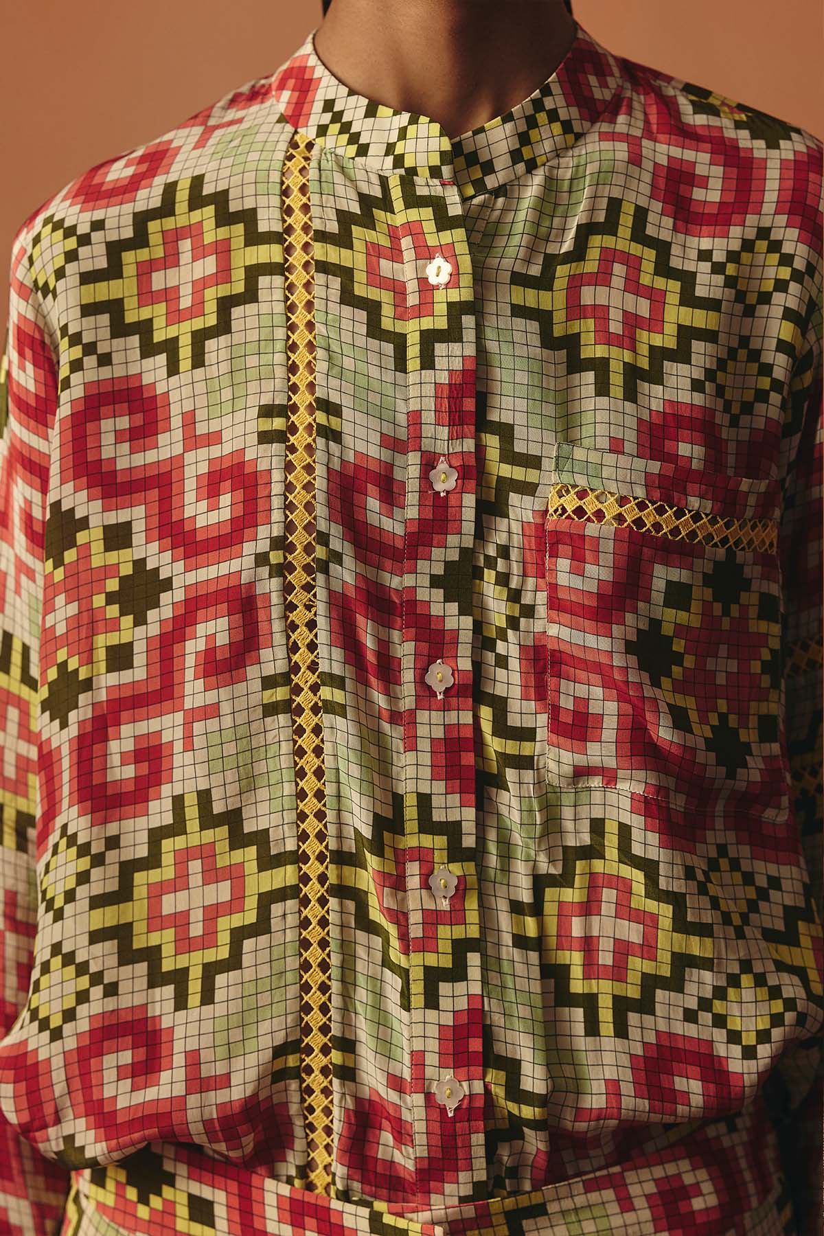 Pooja Rajgarhia Gupta Tara Lace Shirt indian designer wear online shopping melange singapore 