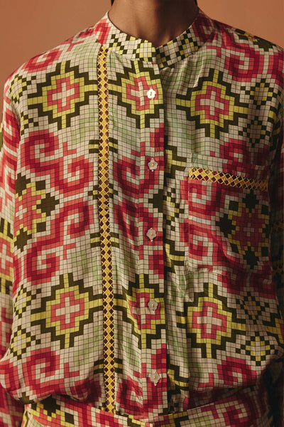 Pooja Rajgarhia Gupta Tara Lace Shirt indian designer wear online shopping melange singapore 