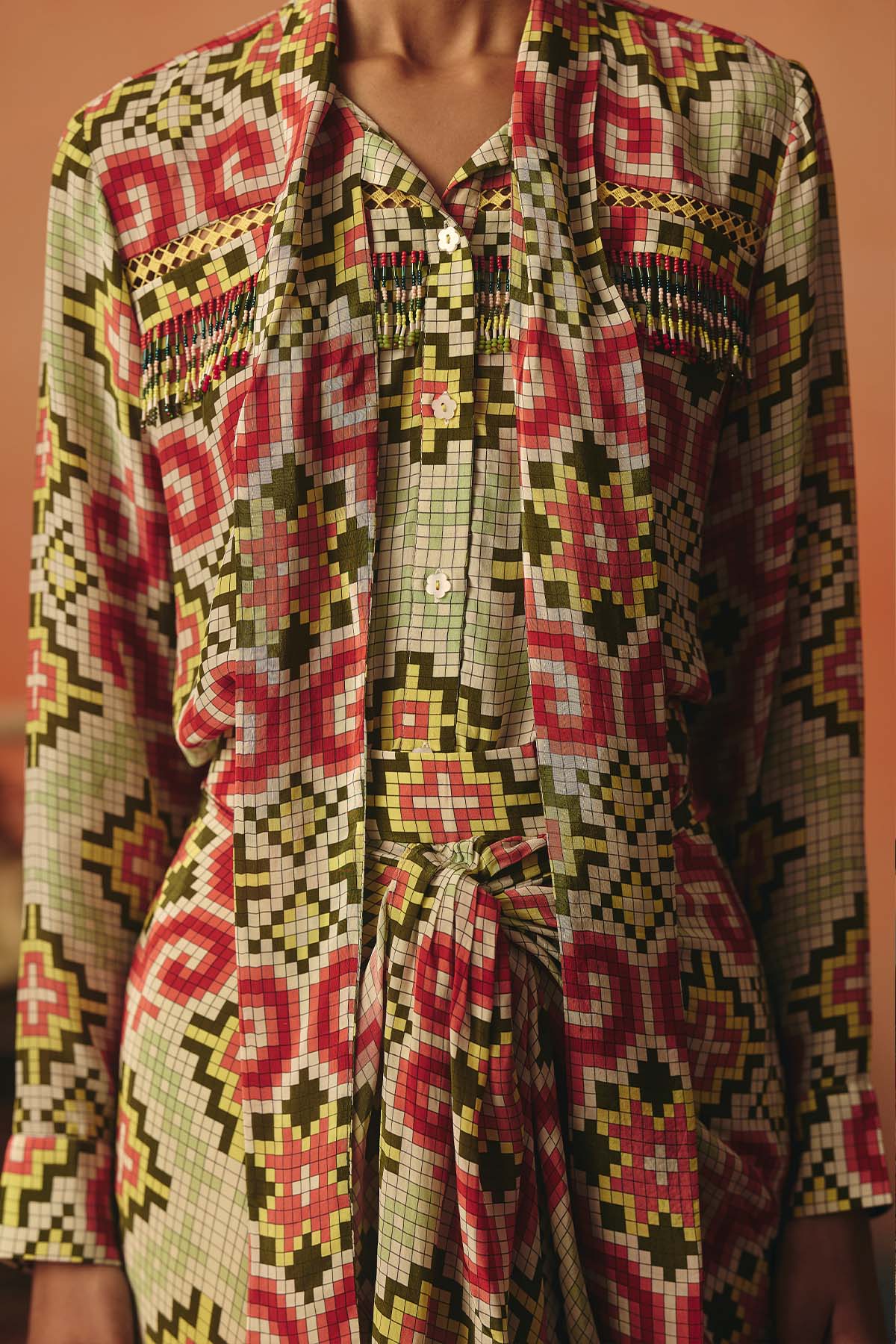 Pooja Rajgarhia Gupta Tara Tie Shirt indian designer wear online shopping melange singapore 