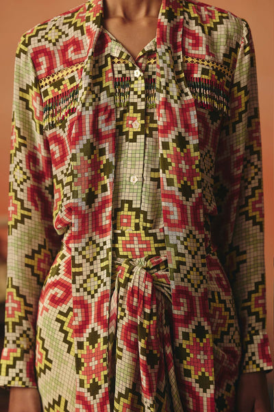 Pooja Rajgarhia Gupta Tara Tie Shirt indian designer wear online shopping melange singapore 