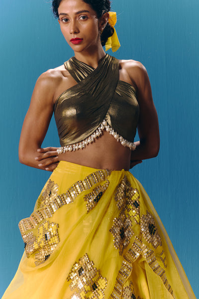 Pooja Rajgarhia Gupta The Sunset Lehenga indian designer wear online shopping melange singapore