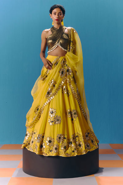 Pooja Rajgarhia Gupta The Sunset Lehenga indian designer wear online shopping melange singapore