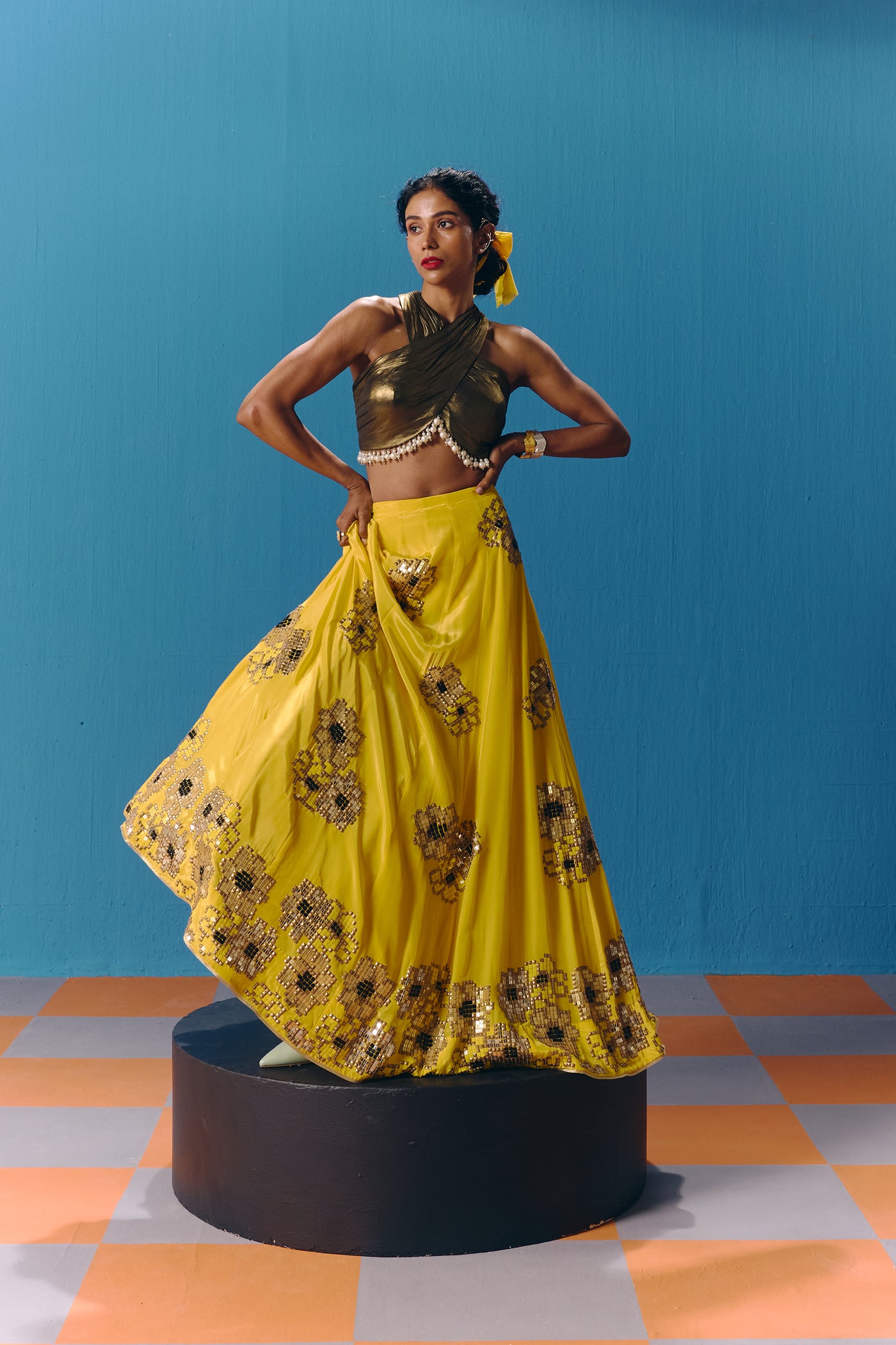 Pooja Rajgarhia Gupta The Sunset Lehenga indian designer wear online shopping melange singapore