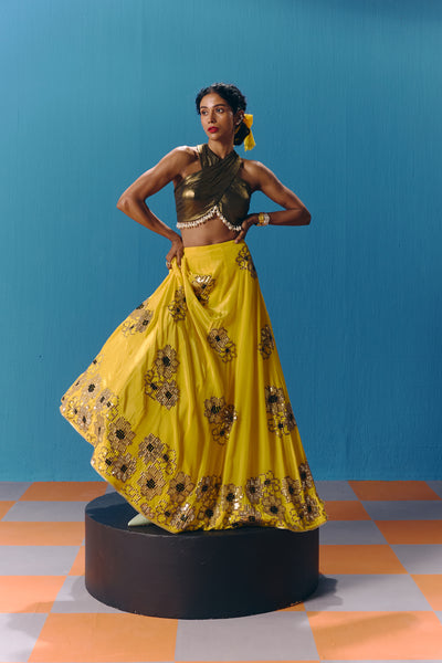 Pooja Rajgarhia Gupta The Sunset Lehenga indian designer wear online shopping melange singapore