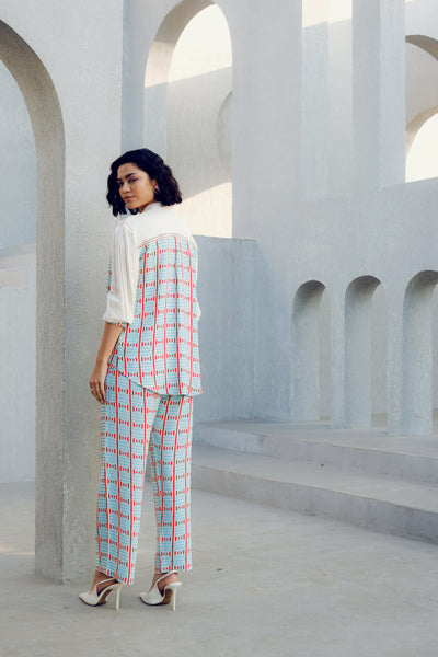 Pooja Rajgarhia Gupta White Illusion Lace Shirt indian designer wear online shopping melange singapore