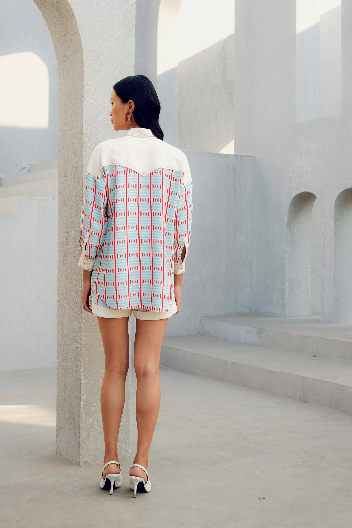 Pooja Rajgarhia Gupta White Illusion Shirt indian designer wear online shopping melange singapore