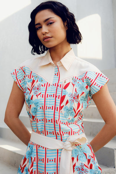 Pooja Rajgarhia Gupta White Orintplay Cargo Dress indian designer wear online shopping melange singapore