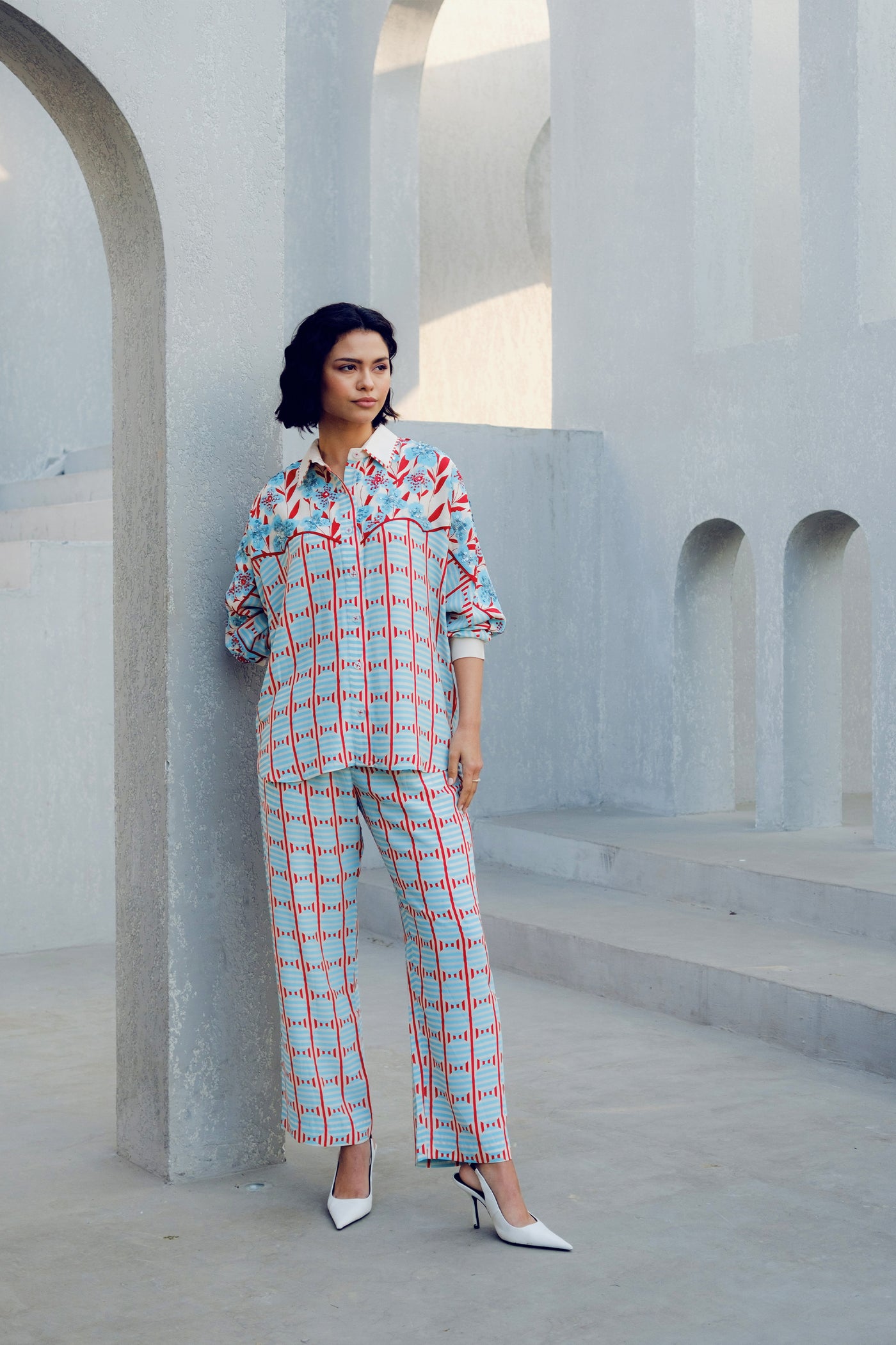 Pooja Rajgarhia Gupta White Print Play Kimono indian designer wear online shopping melange singapore