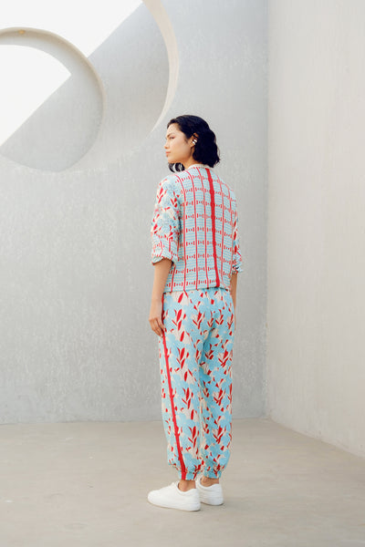 Pooja Rajgarhia Gupta White Print Play Track Suit indian designer wear online shopping melange singapore
