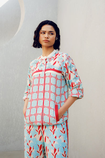 Pooja Rajgarhia Gupta White Print Play Track Suit indian designer wear online shopping melange singapore
