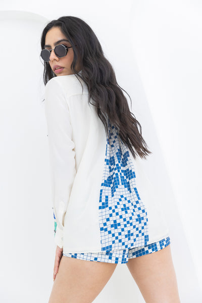 Pooja Rajgarhia Gupta White Sunflower Co-ord indian designer wear online shopping melange singapore
