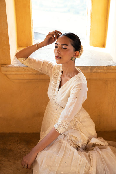 Preevin Off White Triangle Peplum Sharara indian designer wear online shopping melange singapore